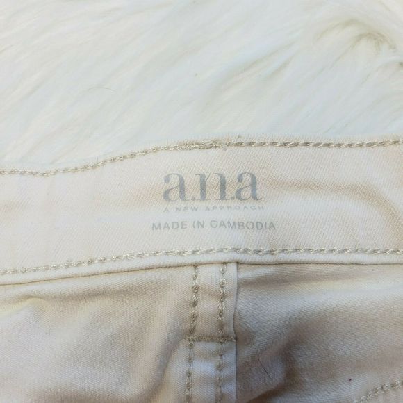 A.N.A. White/Cream Stretch Skinny Ankle Jeans 16 - Picture 3 of 8